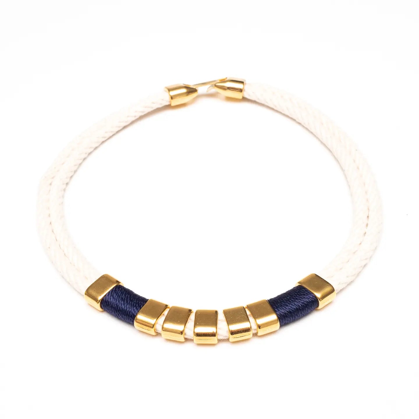 Beech Necklace Ivory/ Navy/ Gold