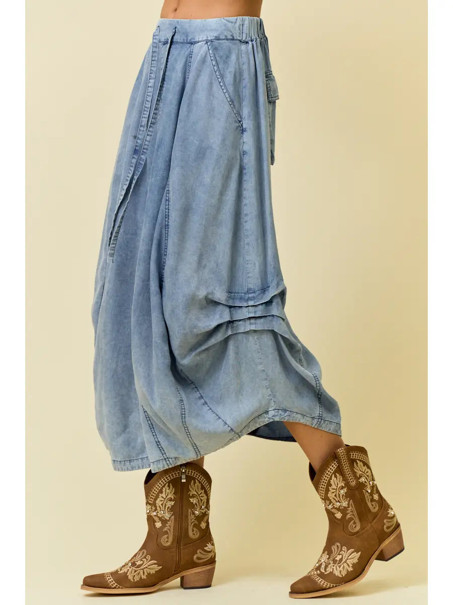 Denim Midi Skirt