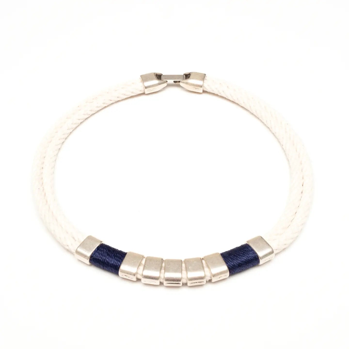 Beech Necklace- Ivory/ Navy/ Silver