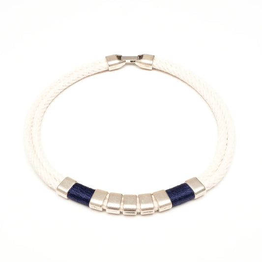 Beech Necklace- Ivory/ Navy/ Silver