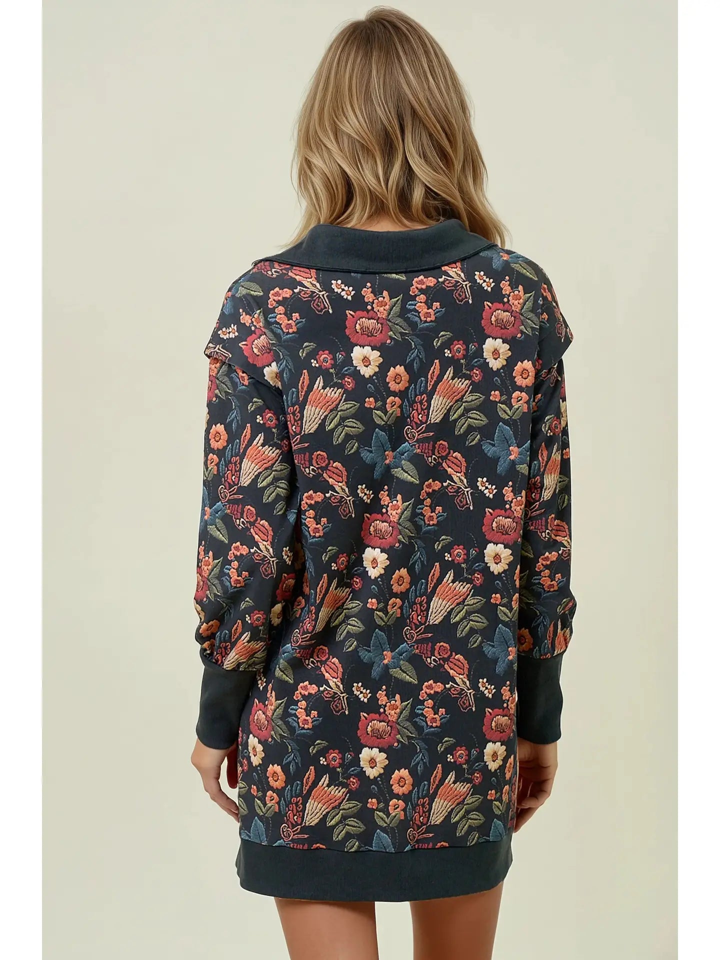 Floral Sweatshirt Dress
