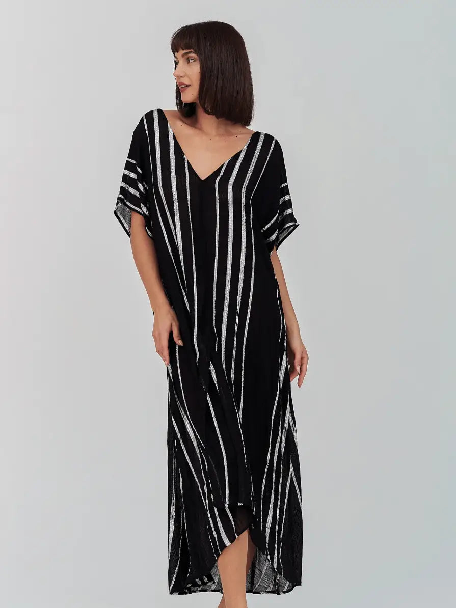 Metallic Striped Kaftan