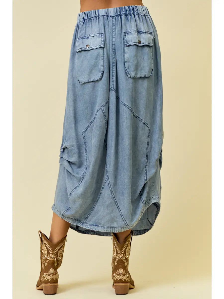 Denim Midi Skirt