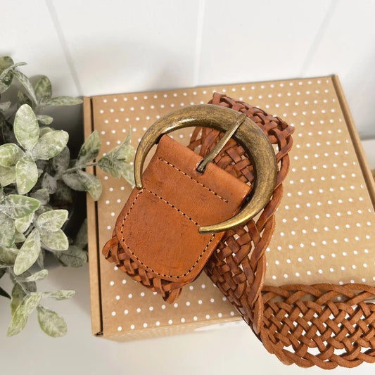 Luna Brown Leather Belt