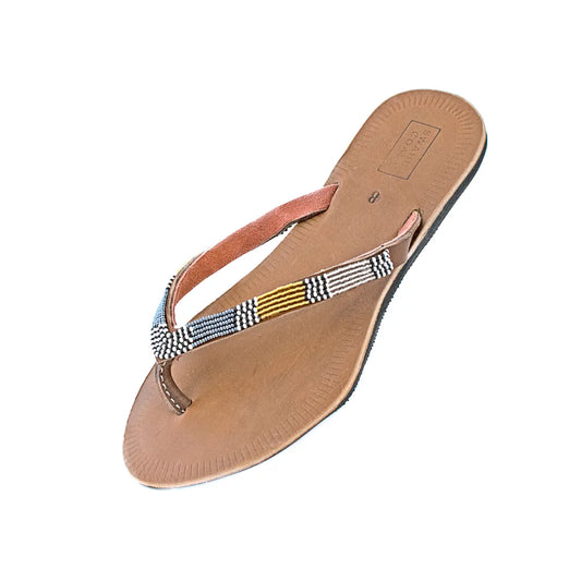 Atlas Metallic Beaded Flip Flop