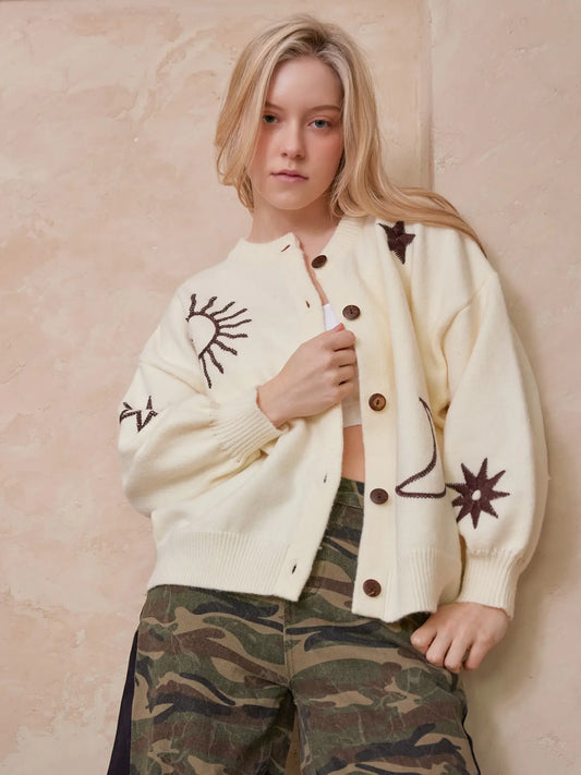 Celestial Embroidered Cardigan