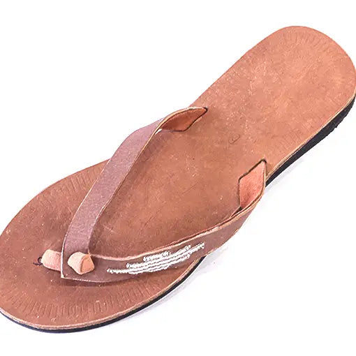 Diamond Beaded Leather Sandals