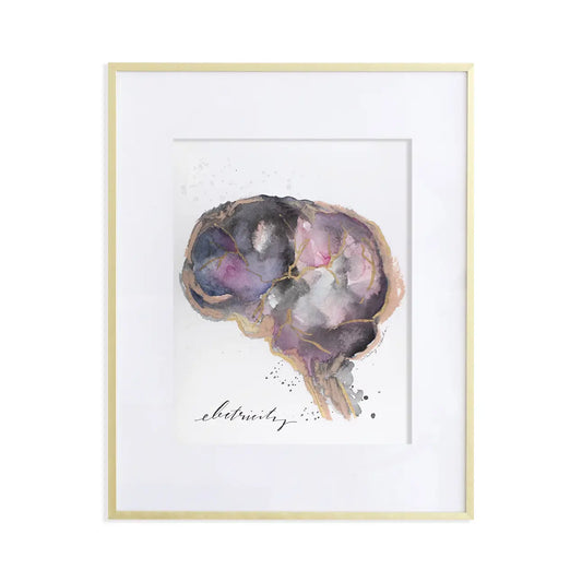 Electricity Anatomical Brain Print
