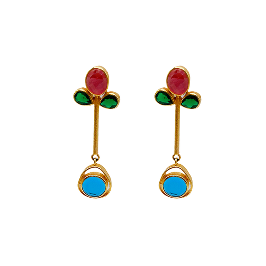 Pieces x Laura Park, The Hamptons Earrings - Blue: One Size