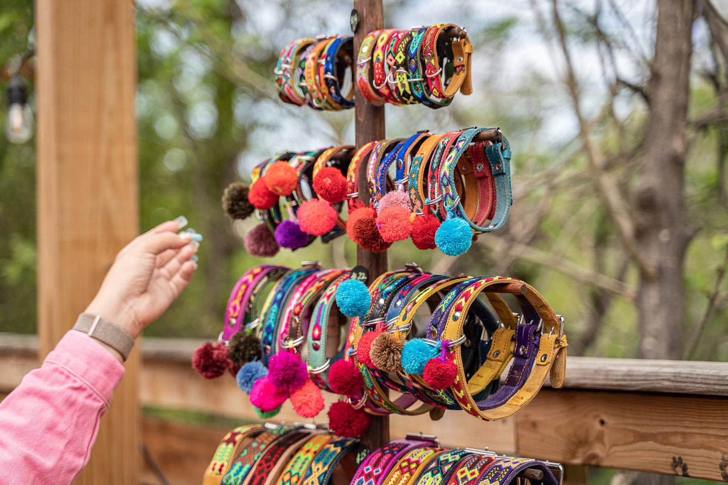 SMALL Mexican Pet Collar - Leather Dog Collar, Boho Collar