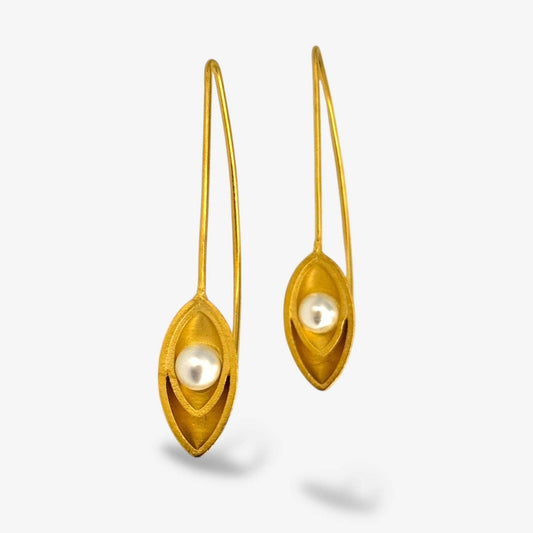 Petal Pearl Drop Earring