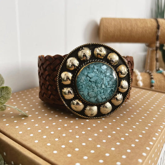Saturn Brown Leather Belt
