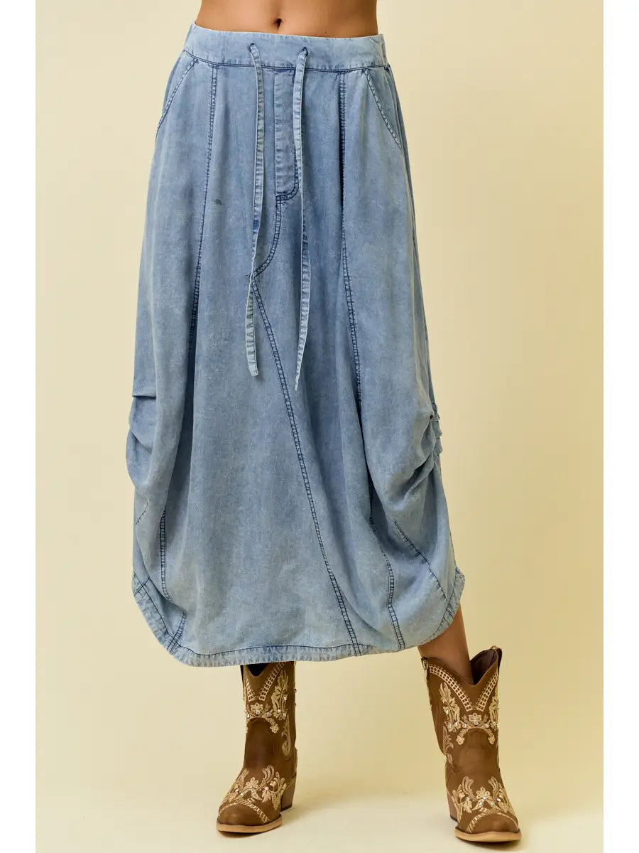 Denim Midi Skirt