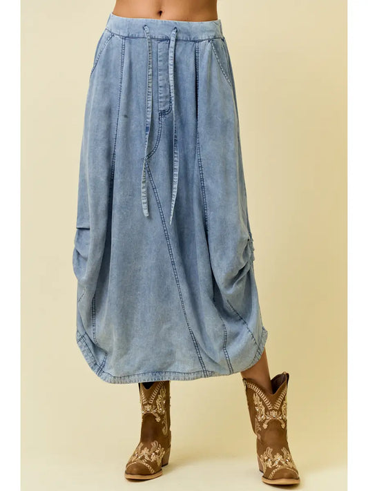 Denim Midi Skirt