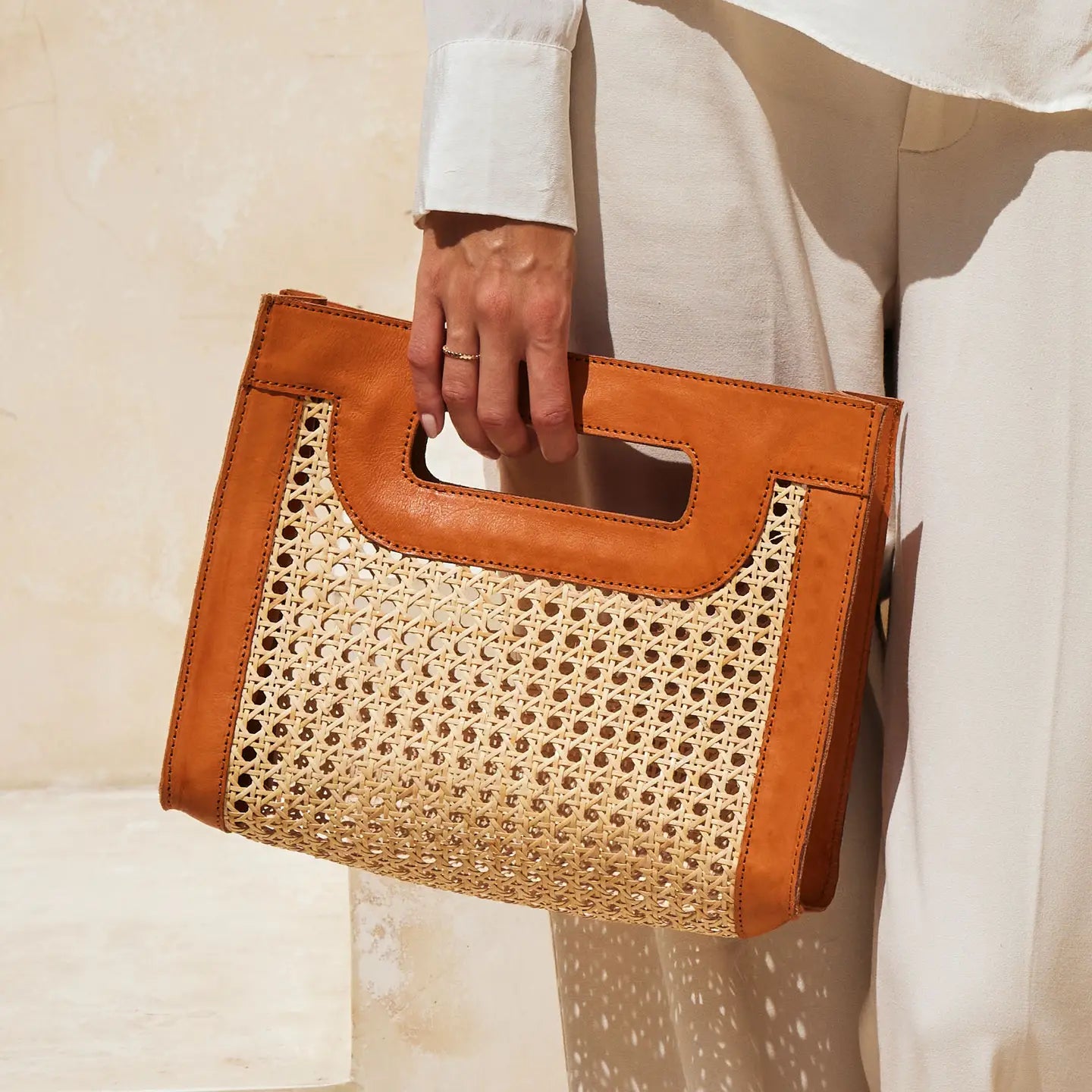 Rattan Cane Weave Handbag