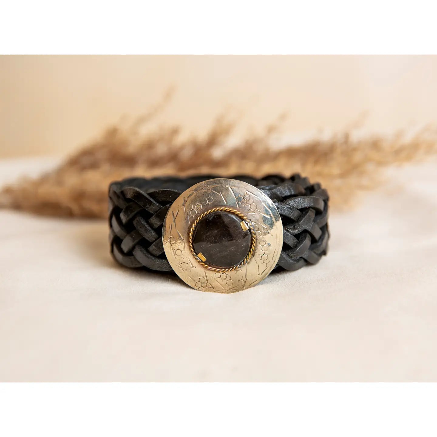 Neptune Narrow Black Leather Belt